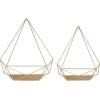 imageKate and Laurel Prouve Decorative Geometric Multiuse Metal Wall Display Shelves Gold 2 Piece Set