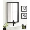 imageKate and Laurel Quato Transitional Rectangle Wall Mirror 24 x 36 Dusty Brown Framed Rectangular Framed Statement Mirror with Embossed Woodgrain TextureBlack