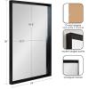 imageKate and Laurel Quato Transitional Rectangle Wall Mirror 24 x 36 Dusty Brown Framed Rectangular Framed Statement Mirror with Embossed Woodgrain TextureBlack