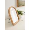 imageKate and Laurel Rahfy Boho Arched Rattan Tabletop Easel Mirror 12 x 16 Natural Rattan Coastal Small Tabletop Mirror for Use as Bedroom Makeup Mirror or Bathroom Vanity Mirror