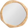 imageKate and Laurel Rahfy Boho Irregular Round Rattan Mirror 26 Inch Diameter Natural Rattan Decorative Wavy Circle Mirror with Wrapped Authentic Cane Frame for Bathroom Vanity Decor