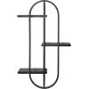 imageKate and Laurel Ramos Modern Metal and Wood Bathroom Shelf 18 x 6 x 30 Black Contemporary Sleek 3Tier Floating Shelves for Wall Decor Display and Over Toilet Storage