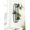 imageKate and Laurel Ramos Modern Metal and Wood Bathroom Shelf 18 x 6 x 30 Black Contemporary Sleek 3Tier Floating Shelves for Wall Decor Display and Over Toilet Storage