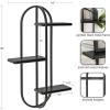 imageKate and Laurel Ramos Modern Metal and Wood Bathroom Shelf 18 x 6 x 30 Black Contemporary Sleek 3Tier Floating Shelves for Wall Decor Display and Over Toilet Storage
