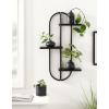 imageKate and Laurel Ramos Modern Metal and Wood Bathroom Shelf 18 x 6 x 30 Black Contemporary Sleek 3Tier Floating Shelves for Wall Decor Display and Over Toilet Storage