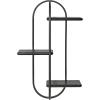 imageKate and Laurel Ramos Modern Metal and Wood Bathroom Shelf 18 x 6 x 30 Black Contemporary Sleek 3Tier Floating Shelves for Wall Decor Display and Over Toilet Storage