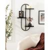 imageKate and Laurel Ramos Modern Metal and Wood Bathroom Shelf 18 x 6 x 30 Black Contemporary Sleek 3Tier Floating Shelves for Wall Decor Display and Over Toilet Storage