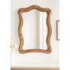 imageKate and Laurel Rashana Boho Scalloped Arch Rattan Wall Mirror 26 x 38 Natural Rattan Modern Decorative Wavy Mirror with Authentic Rattan Frame for Bathroom Mirror or Statement Mantel Mirror