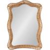 imageKate and Laurel Rashana Boho Scalloped Arch Rattan Wall Mirror 26 x 38 Natural Rattan Modern Decorative Wavy Mirror with Authentic Rattan Frame for Bathroom Mirror or Statement Mantel Mirror