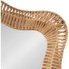 imageKate and Laurel Rashana Boho Scalloped Arch Rattan Wall Mirror 26 x 38 Natural Rattan Modern Decorative Wavy Mirror with Authentic Rattan Frame for Bathroom Mirror or Statement Mantel Mirror