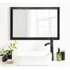 imageKate and Laurel Reyna Modern Rectangle Wall Mirror 20 x 30 Silver Framed Rectangular Statement Mirror with Ribbed Texture and Beveled EdgeBlack