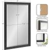 imageKate and Laurel Reyna Modern Rectangle Wall Mirror 20 x 30 Silver Framed Rectangular Statement Mirror with Ribbed Texture and Beveled EdgeBlack