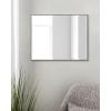 imageKate and Laurel Rhodes Large Framed Decorative Rectangle Wall Mirror 23quot x 29quot Dark Silver Sleek Decorative Wall Mirror with Modern FrameDark Silver