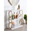 imageKate and Laurel Ring MidCentury Modern 3Tier Shelf 28quot x 8quot x 31quot White and Gold Chic Contemporary Storage and Decor