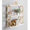 imageKate and Laurel Ring MidCentury Modern 3Tier Shelf 28quot x 8quot x 31quot White and Gold Chic Contemporary Storage and Decor