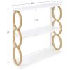 imageKate and Laurel Ring MidCentury Modern 3Tier Shelf 28quot x 8quot x 31quot White and Gold Chic Contemporary Storage and Decor