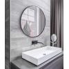 imageKate and Laurel Rollo Modern Round Wall Mirror 22 inch Diameter Black Beautiful Circular Mirror for WallBlack