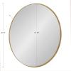 imageKate and Laurel Rollo Modern Round Wall Mirror 22 inch Diameter Black Beautiful Circular Mirror for WallGold
