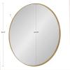 imageKate and Laurel Rollo Modern Round Wall Mirror 22 inch Diameter Black Beautiful Circular Mirror for WallGold
