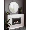 imageKate and Laurel Rollo Modern Round Wall Mirror 22 inch Diameter Black Beautiful Circular Mirror for WallSilver