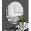 imageKate and Laurel Rollo Modern Round Wall Mirror 22 inch Diameter Black Beautiful Circular Mirror for WallSilver