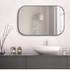 imageKate and Laurel Rollo Modern Rounded Rectangle Mirror 20 x 30 Black Decorative Metal Framed Mirror with Radius CornersBlack