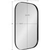 imageKate and Laurel Rollo Modern Rounded Rectangle Mirror 20 x 30 Black Decorative Metal Framed Mirror with Radius CornersBlack