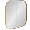 imageKate and Laurel Rollo Modern Rounded Rectangle Mirror 20 x 30 Black Decorative Metal Framed Mirror with Radius CornersGold