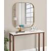 imageKate and Laurel Rollo Modern Rounded Rectangle Mirror 20 x 30 Black Decorative Metal Framed Mirror with Radius CornersGold