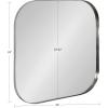 imageKate and Laurel Rollo Modern Rounded Rectangle Mirror 20 x 30 Black Decorative Metal Framed Mirror with Radius CornersSilver