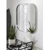 imageKate and Laurel Rollo Modern Rounded Rectangle Mirror 20 x 30 Black Decorative Metal Framed Mirror with Radius CornersSilver