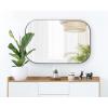 imageKate and Laurel Rollo Modern Rounded Rectangle Mirror 20 x 30 Silver Decorative Metal Framed Mirror with Radius CornersBronze