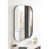 imageKate and Laurel Rollo Modern Rounded Rectangle Mirror 20 x 30 Silver Decorative Metal Framed Mirror with Radius CornersBronze