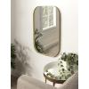 imageKate and Laurel Rollo Modern Rounded Rectangle Mirror 20 x 30 Silver Decorative Metal Framed Mirror with Radius CornersGold