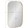 imageKate and Laurel Rollo Modern Rounded Rectangle Mirror 20 x 30 Silver Decorative Metal Framed Mirror with Radius CornersGold