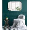 imageKate and Laurel Rollo Modern Rounded Rectangle Mirror 20 x 30 Silver Decorative Metal Framed Mirror with Radius CornersSilver