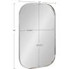 imageKate and Laurel Rollo Modern Rounded Rectangle Mirror 20 x 30 Silver Decorative Metal Framed Mirror with Radius CornersSilver