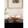 imageKate and Laurel Rooks Modern Decorative Ribbed Wood Bowl 12 Inch Diameter Light Natural Transitional Raised Fruit Bowl for Kitchen Counter or Use as Living Room or Entryway Table DecorNatural