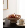 imageKate and Laurel Rooks Modern Decorative Ribbed Wood Bowl 12 Inch Diameter Light Natural Transitional Raised Fruit Bowl for Kitchen Counter or Use as Living Room or Entryway Table DecorNatural