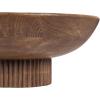 imageKate and Laurel Rooks Modern Decorative Ribbed Wood Bowl 12 Inch Diameter Light Natural Transitional Raised Fruit Bowl for Kitchen Counter or Use as Living Room or Entryway Table DecorWalnut Brown