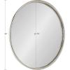 imageKate and Laurel Rowla Modern Round Wall Mirror 24 Inch Diameter Silver Decorative Circle Mirror with Polished Stainless Steel Finish and Large SizeSilver