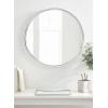 imageKate and Laurel Rowla Modern Round Wall Mirror 24 Inch Diameter Silver Decorative Circle Mirror with Polished Stainless Steel Finish and Large SizeSilver