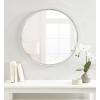 imageKate and Laurel Rowla Modern Round Wall Mirror 24 Inch Diameter Silver Decorative Circle Mirror with Polished Stainless Steel Finish and Large SizeSilver