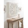imageKate and Laurel Saanvi Traditional Carved Wood Art Plaque Set 2 pc White Wooden Wall Art with Dimensional HandCarved Design for Bedroom or Living Room Decor