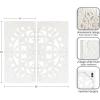 imageKate and Laurel Saanvi Traditional Carved Wood Art Plaque Set 2 pc White Wooden Wall Art with Dimensional HandCarved Design for Bedroom or Living Room Decor