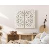 imageKate and Laurel Saanvi Traditional Carved Wood Art Plaque Set 2 pc White Wooden Wall Art with Dimensional HandCarved Design for Bedroom or Living Room Decor