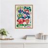 imageKate and Laurel Safari Animals Framed Canvas Wall Art by Rachel Lee 18 x 24 Sylvie Natural Whimsical Animals Abstract Nature Art for Wall Decor Living Room Bedroom