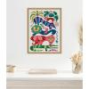 imageKate and Laurel Safari Animals Framed Canvas Wall Art by Rachel Lee 18 x 24 Sylvie Natural Whimsical Animals Abstract Nature Art for Wall Decor Living Room Bedroom