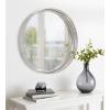 imageKate and Laurel Samana Modern Metal Framed Round Mirror 24 inch Diameter Silver Glam Wall Decor for Any Room