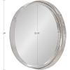 imageKate and Laurel Samana Modern Metal Framed Round Mirror 24 inch Diameter Silver Glam Wall Decor for Any Room